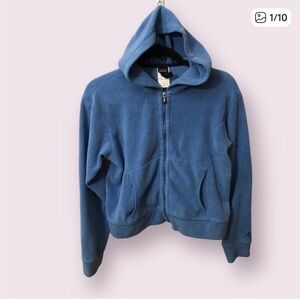 Patagonia Light Blue Fleece Crop Hoodie